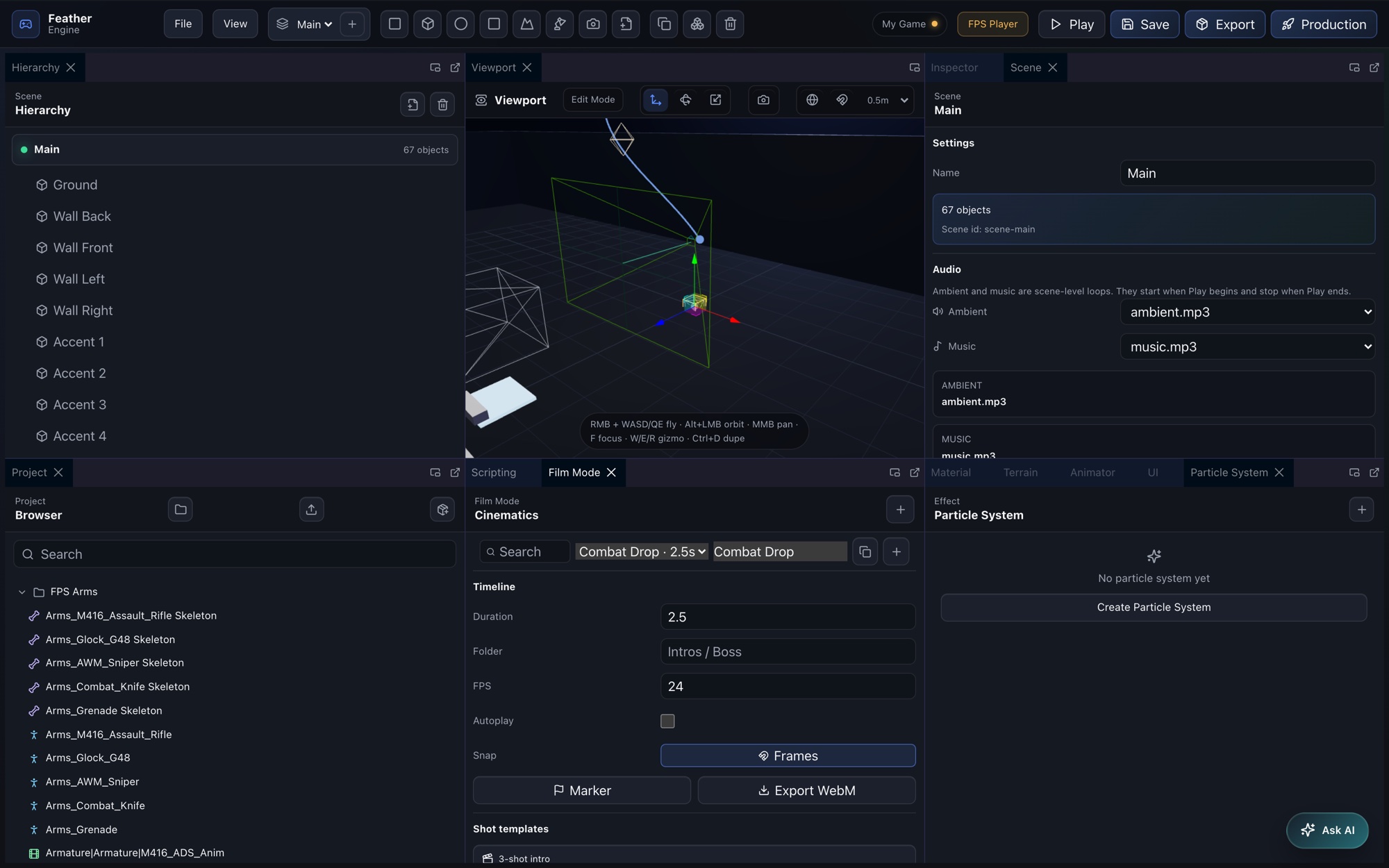 A real-time scene, rendered live
