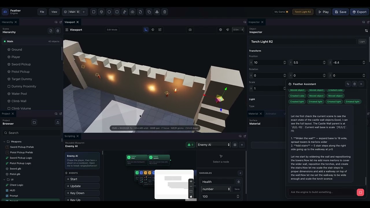 Feather Engine in action